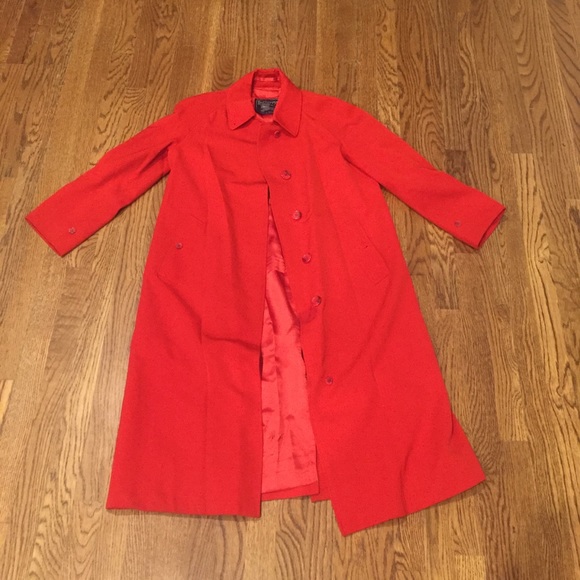 Burberry Jackets & Blazers - Vintage Red Burberry coat !!